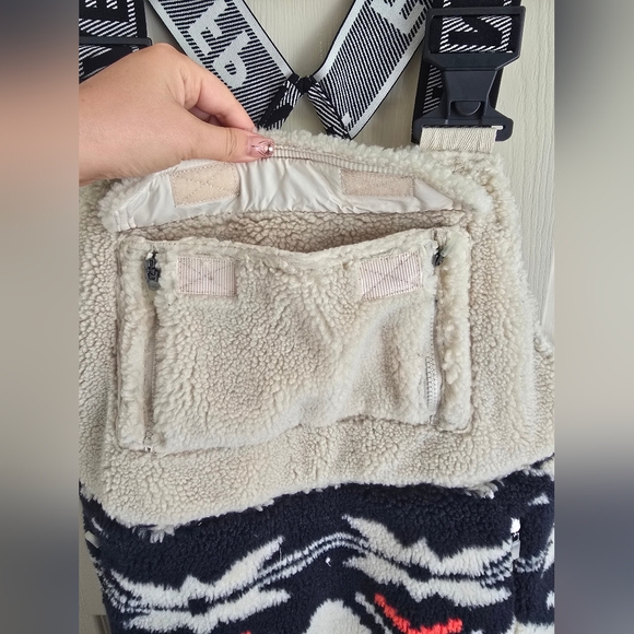 Free People Movement Hit The Slopes Salopette Fleece Overalls Fairisle W Sz XS - Picture 2 of 8